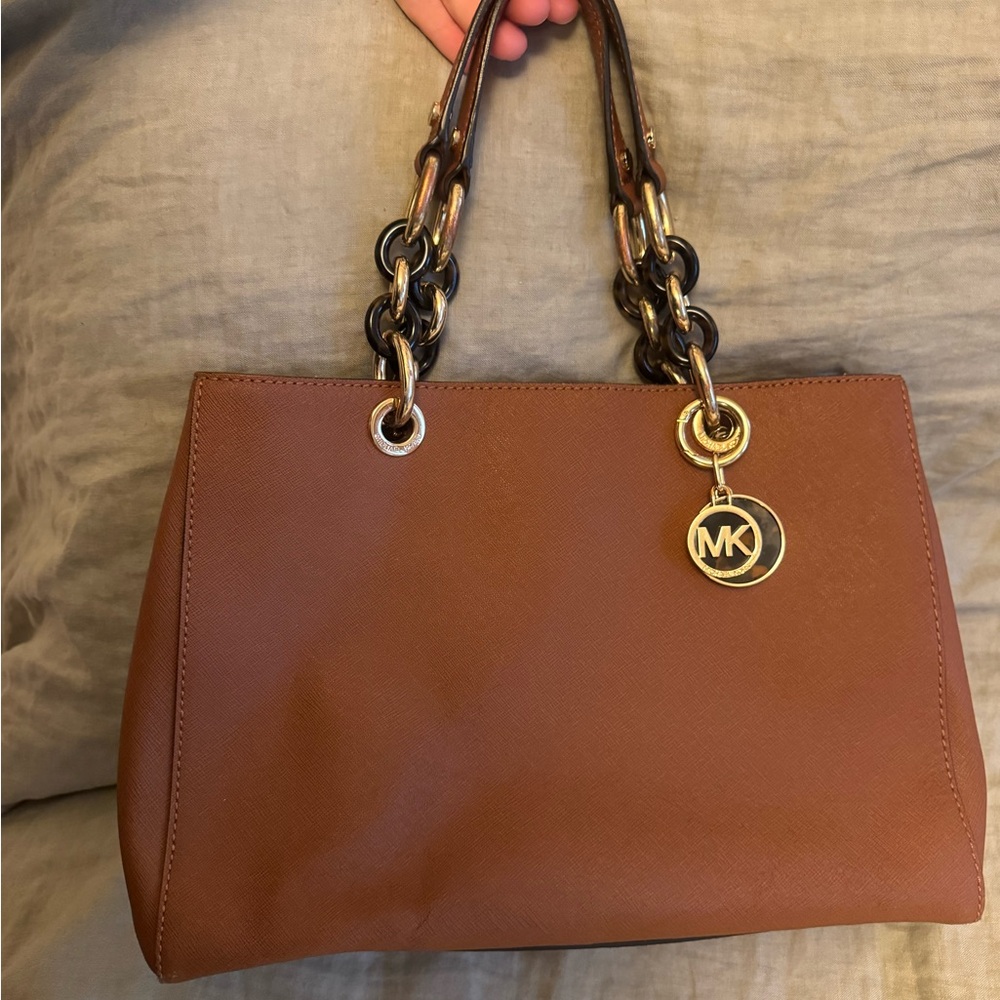 Michael Kors Tan Shoulder Bag with Gold Accents